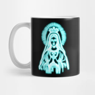 Blue Neon Virgin Mary Mug